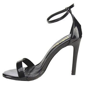 Bella Marie patent stiletto sandals in black